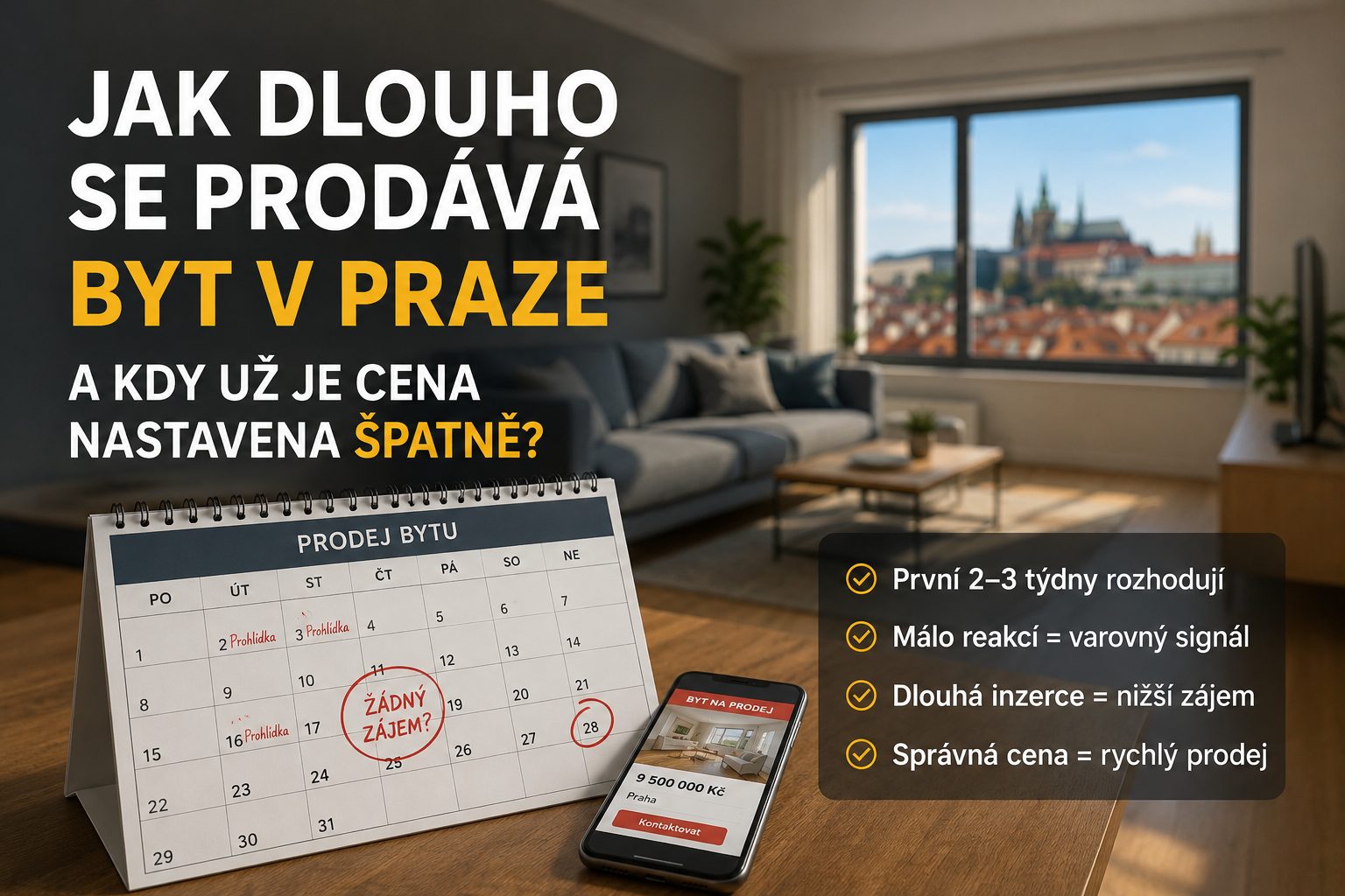 Jak dlouho se prodává byt v Praze a kdy už je cena nastavena špatně?